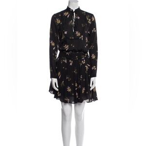 A.L.C. Black Floral Long Sleeve Dress